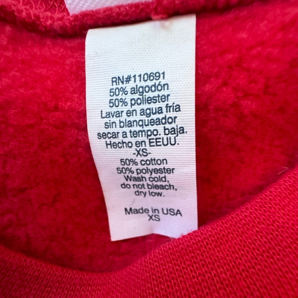 The Midwest Girl (TM) size XS Red Cropped Sweatshirt - Picture 5 of 7